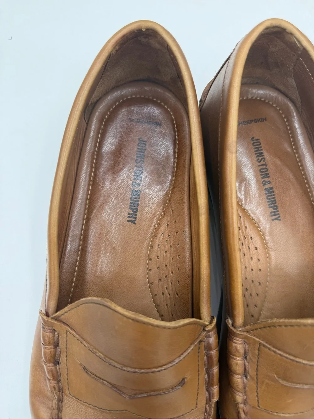 Johnston &‎ Murphy Tan Leather Penny Loafers